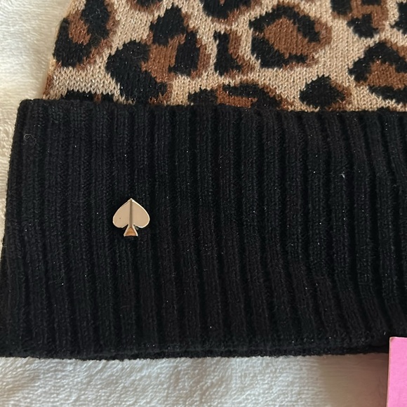 NWT Kate Soade metallic leopard beanie - Picture 2 of 5